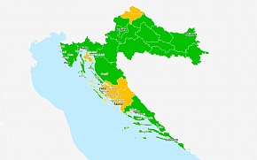 HUT: Na epidemiološkoj karti Hrvatske po novim kriterijima ECDC gotovo sve županije i otoci u zelenom